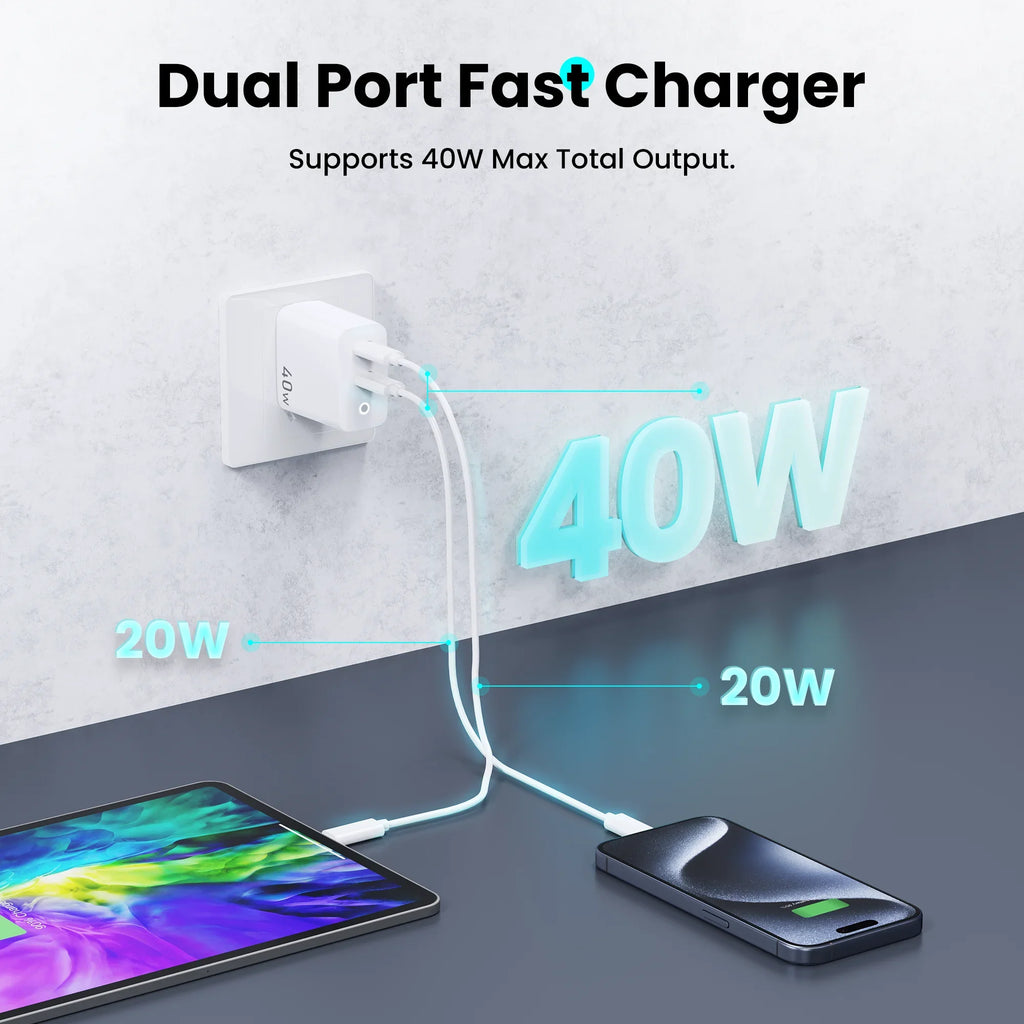 Ultra-Fast USB-C Charger Duo
